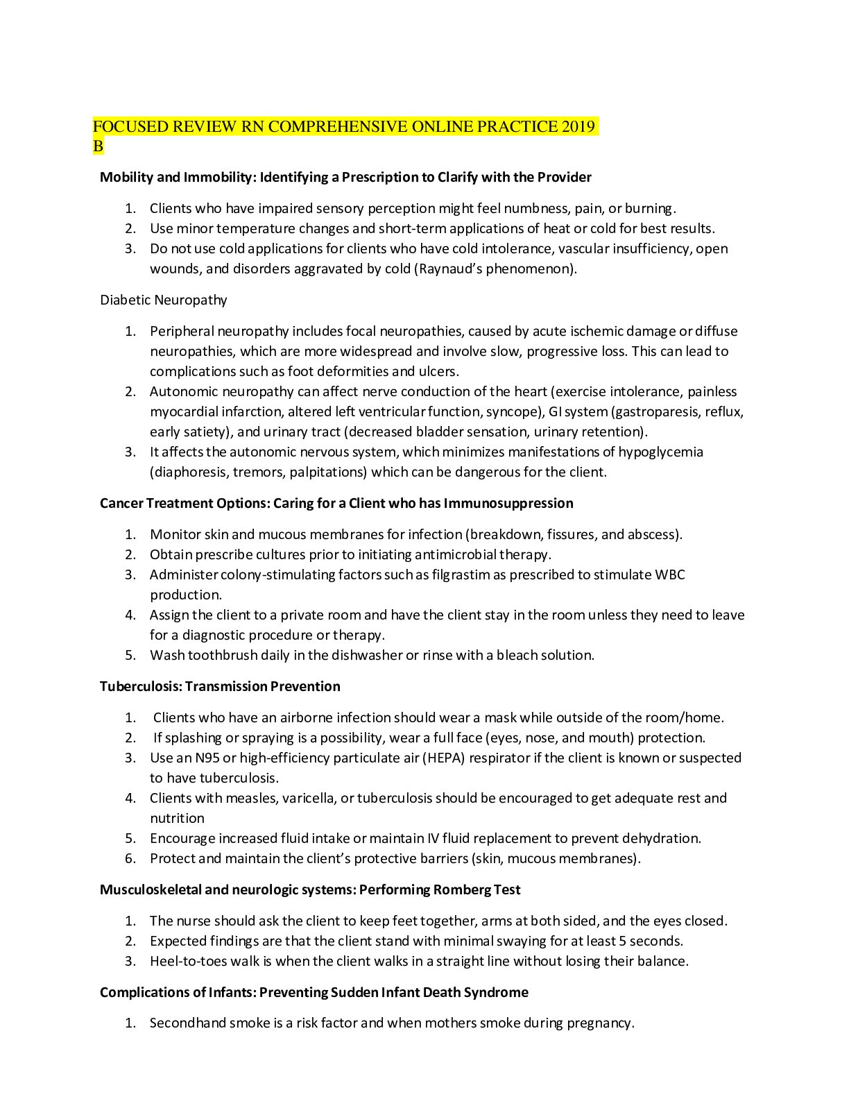 Preview image for FOCUSED REVIEW RN COMPREHENSIVE ONLINE PRACTICE 2019 B